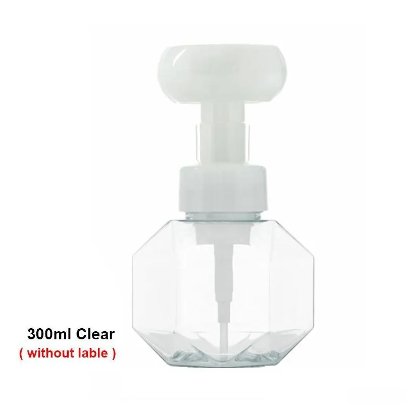 liquid soap dispenser bottle foaming lotions refillable flower pump head shampoo cosmetic empty 250ml 300ml