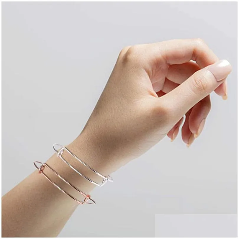 bangle 60 pcs expandable bangle bracelets adjustable wire bracelets blank bangles for diy jewelry making 221028