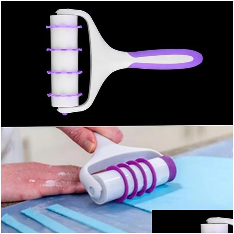 cake tools comdigi 2021 1pc decorating tool fondant strip ribbon cutter embosser roller silicone mold