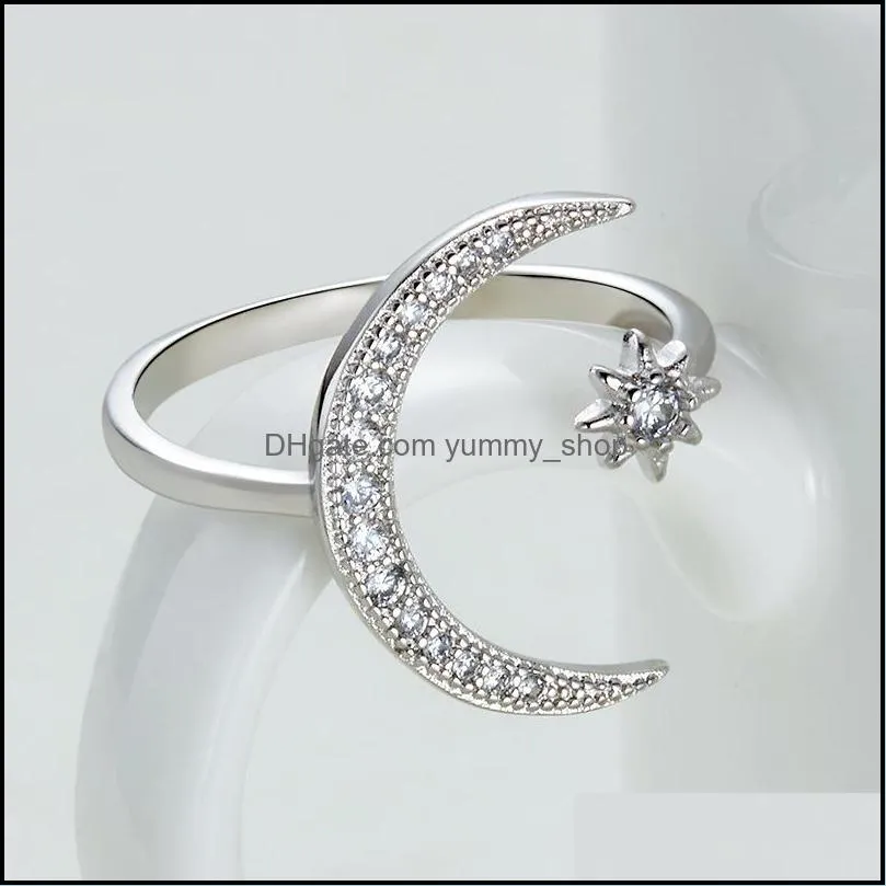  imitation sier personalized sun and moon hexagon ring womens jewelry 511 z2