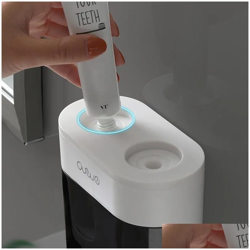gesew automatic toothpaste squeezer multifunction toothpaste dispenser magnetic toothbrush holder toilet bathroom accessories