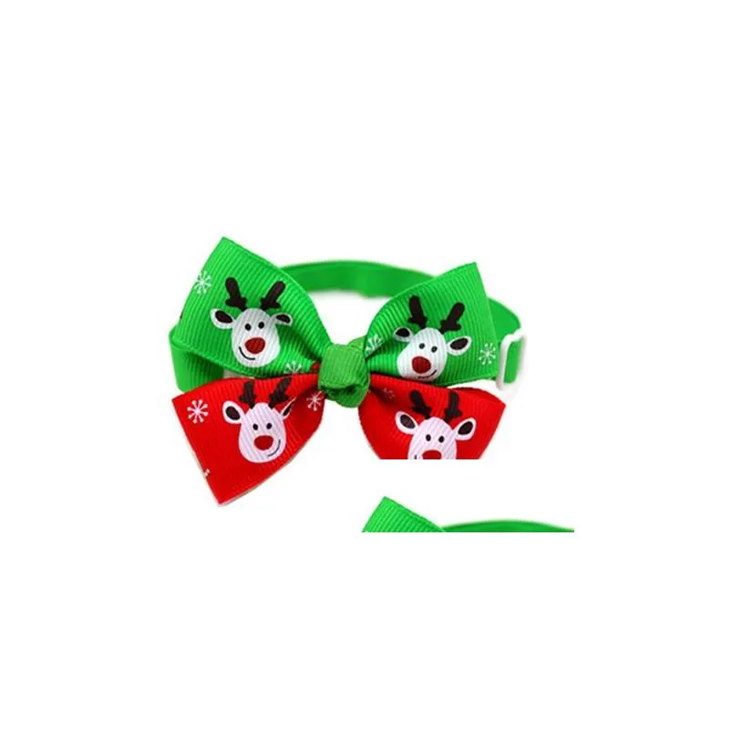  christmas pet collar twotone adjustable pet necklace santa claus snowman pattern christmas tie for cat dog puppy christmas decors