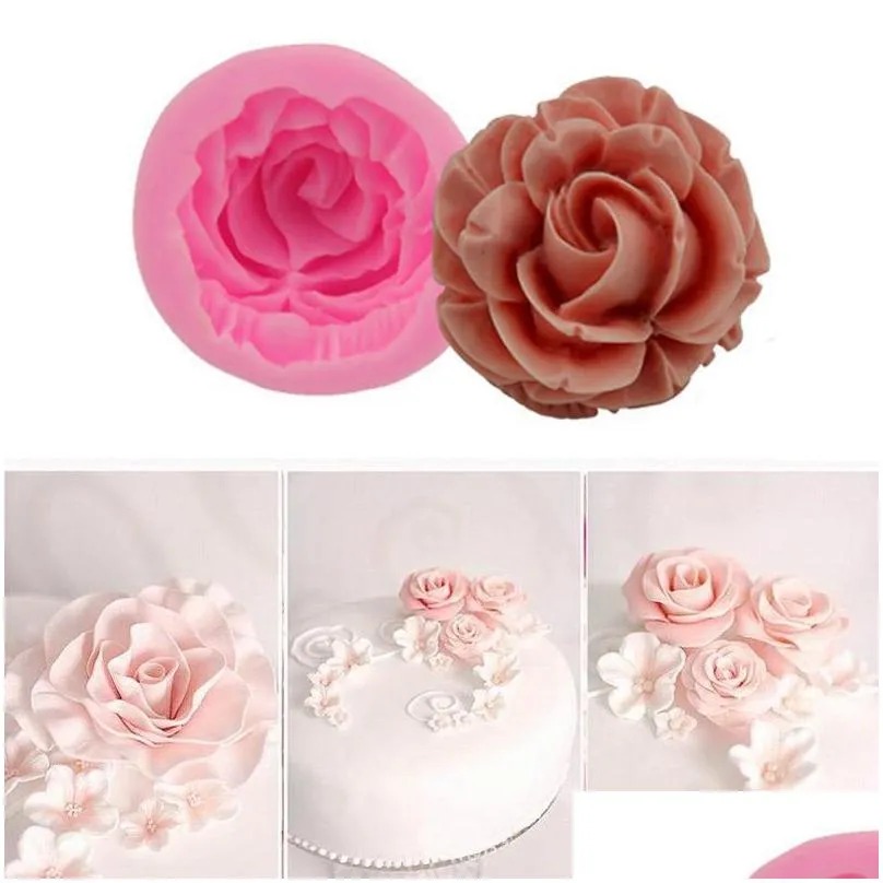 baking moulds 3d cake mold cupcake flower bloom rose shape silicone fondant soap jelly candy chocolate decoration tool