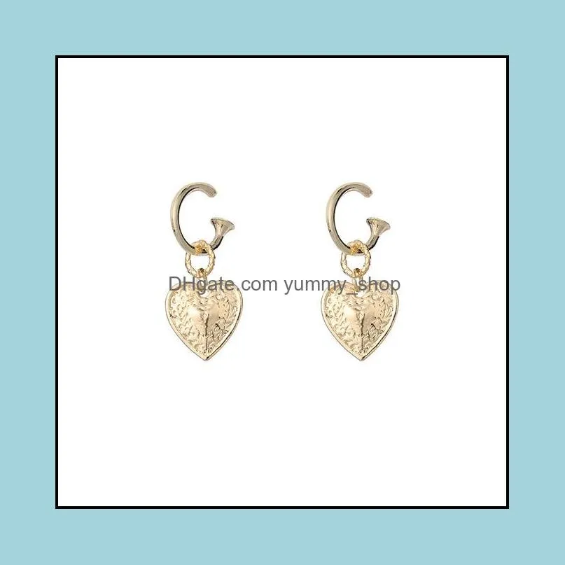 gold heart drop dangle earrings for women zinc alloy earring trend fashion festival gift party jewelry brincos