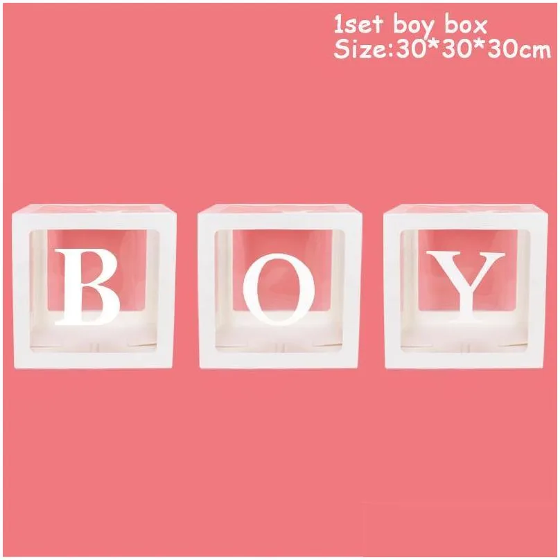 party decoration cyuan az letter name transparent balloon box baby one blocks boy girl gift wedding decor shower birthday