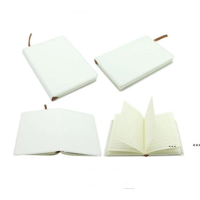 notepads a5 sublimation journals with double sided tape thermal transfer notebooks white blanks faux leather journal sea ship rrb10936