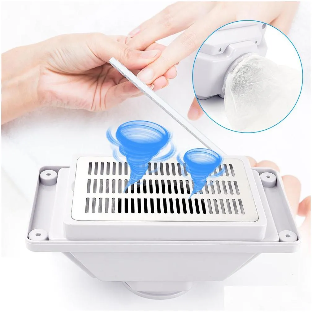 6w builtin table deck nail dust collector sd39c strong fan high speed 3 dust bags nail suction vacuum cleaner manicure machine