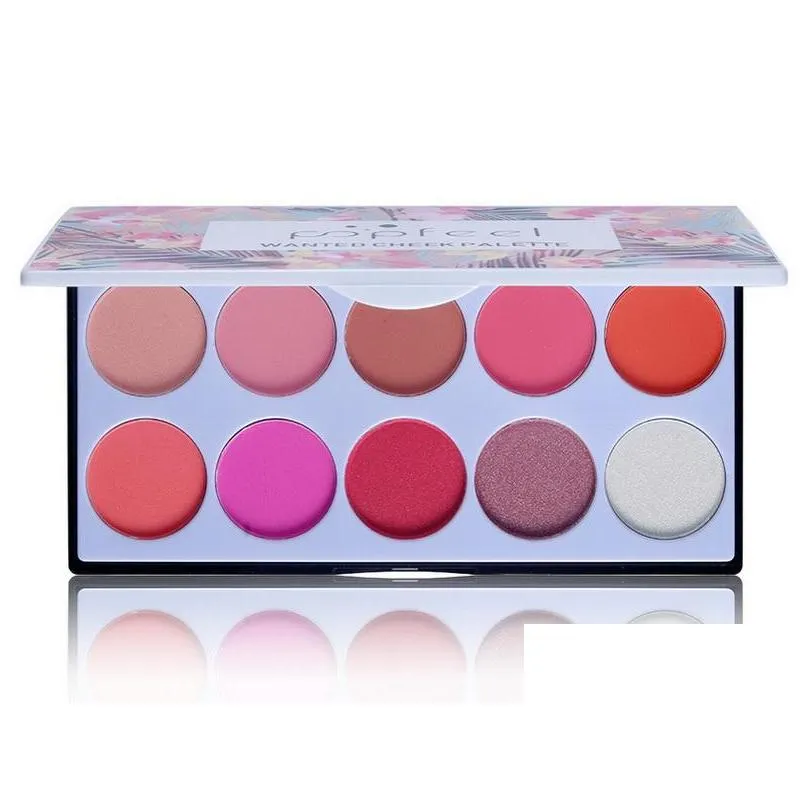 popfeel sweet pink 10 colors blush palette nude highlighter natural easy to wear longlasting makeup beauty matte blushes