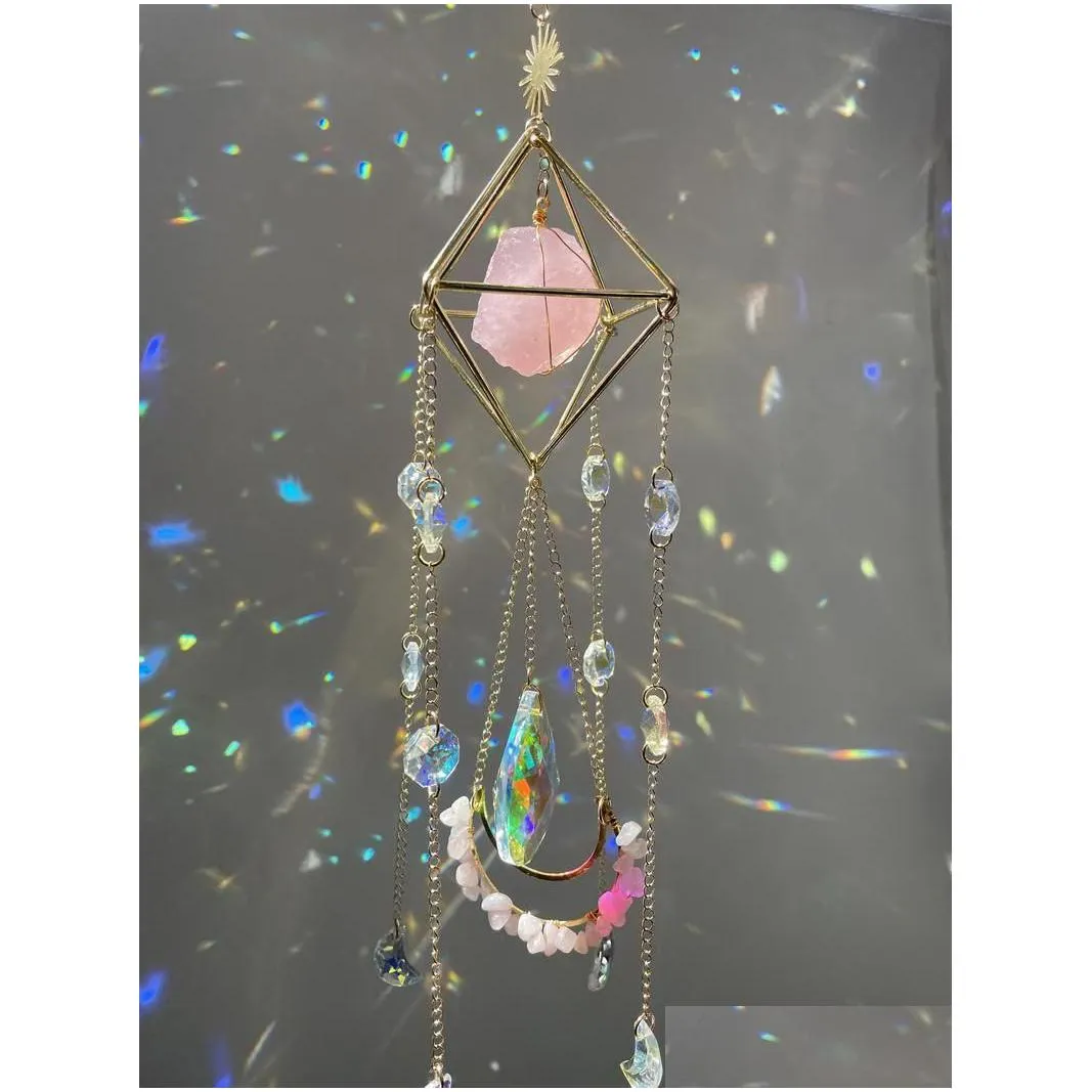 keychains lanyards healing aura quartz window sun catcher prismprism hanging suncatchercar charm windowwitchy suncatchers 221025