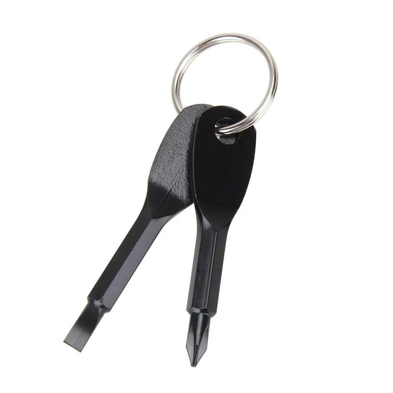 screwdriver keychain portable pocket metal slotted screwdrivers key chain outdoor multifunctional phillips hand tools with keyring