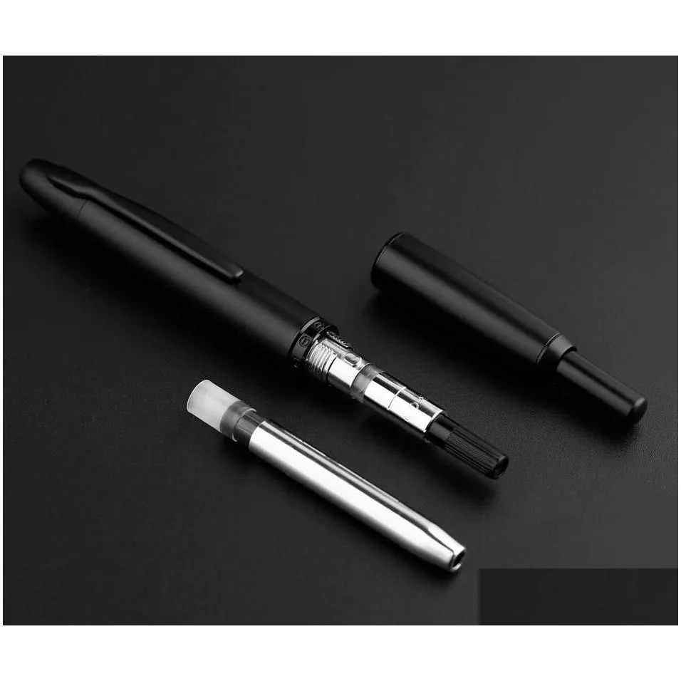 fountain pens presale majohn a1 press pen retractable extra fine nib 0.4mm metal matte black ink with converter for writing