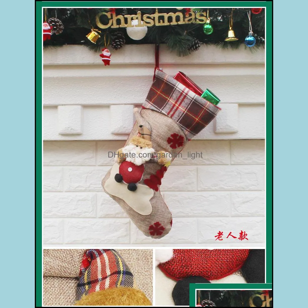 christmas decorations year gifts santa snowman socks christmas socks gift bag