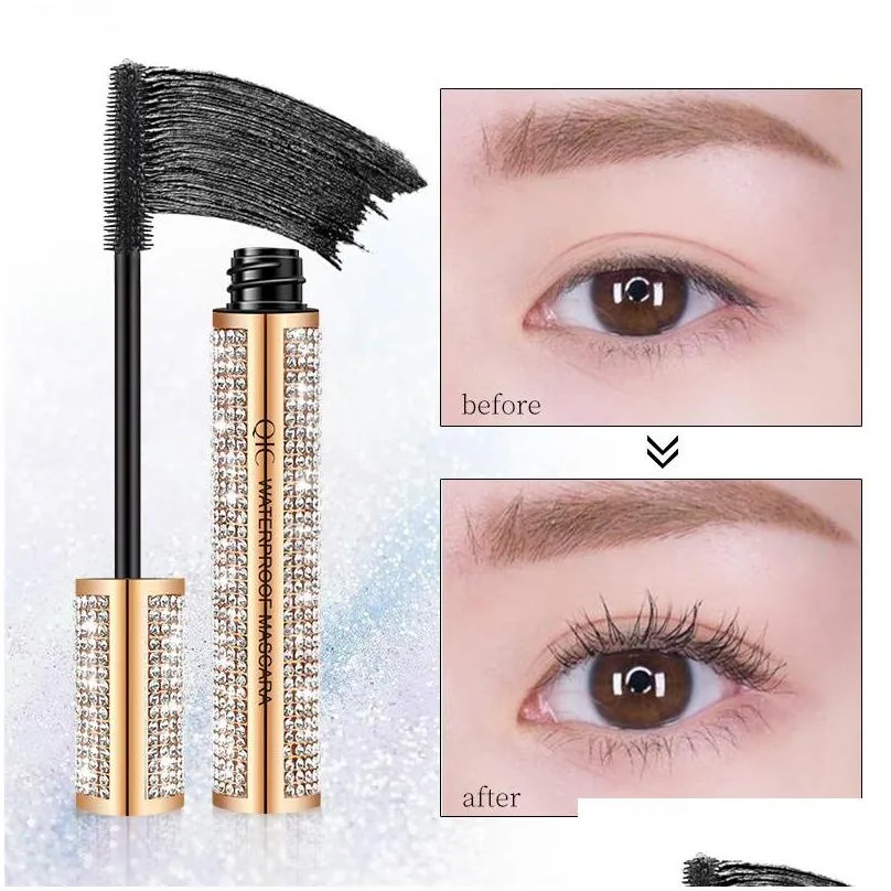 qic mascara starry sky diamond waterproof thick curls lengthening no smudging no blooming makeup black mascaras