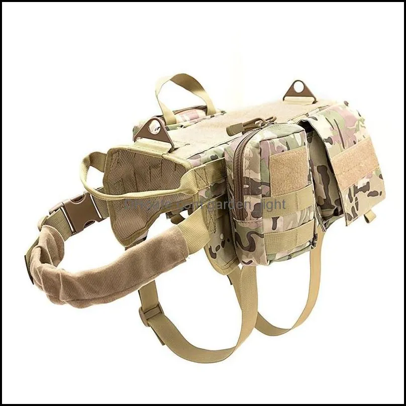 dog collars leashes military harness saddle with pocket bag pet training vest soft collar adjustable accessories for small medidum