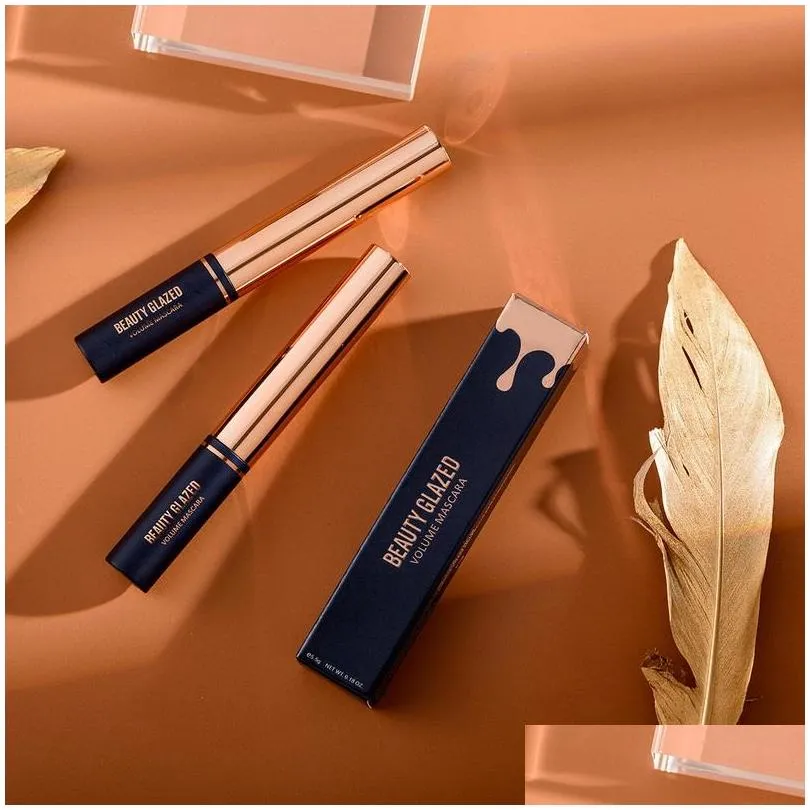 beauty glazed mascara de oro black mascara gold plated thick lengthening waterproof private label cosmetics makeup maquiagem volume