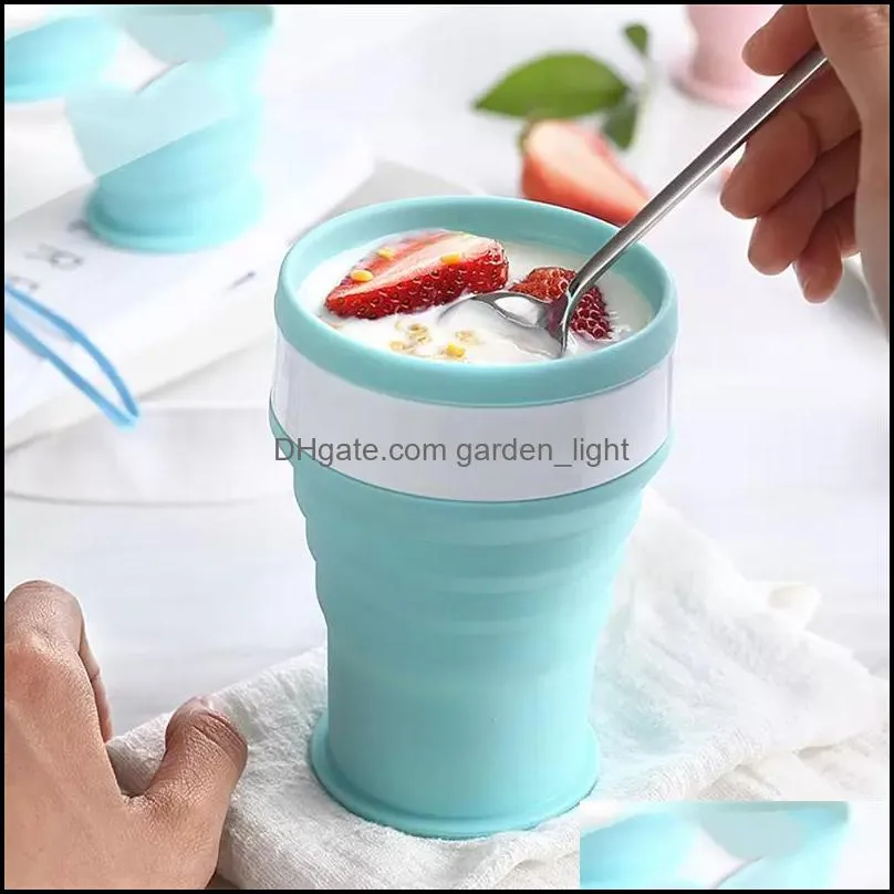 retractable silicone folding cup tumblers telescopic collapsible coffee cup outdoor water cup