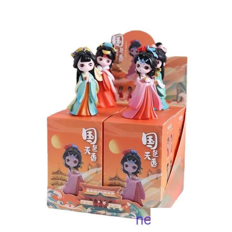 factory outlet national fashion blind box ancient style color and natural fragrance four beauty resin hmade doll living room