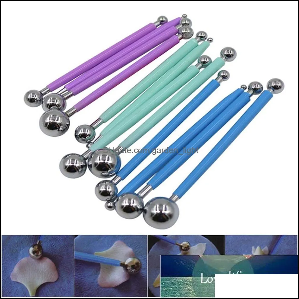 4pcs/set diy polymer clay tools stainless steel sculpture tool toy for clay carving molding ball sticks carving tool baking tool