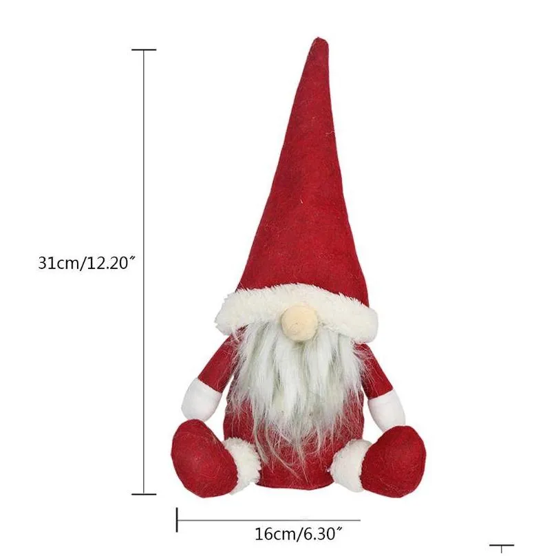 drop ship merry christmas long hat swedish santa gnome plush doll ornaments handmade toy holiday home party decor