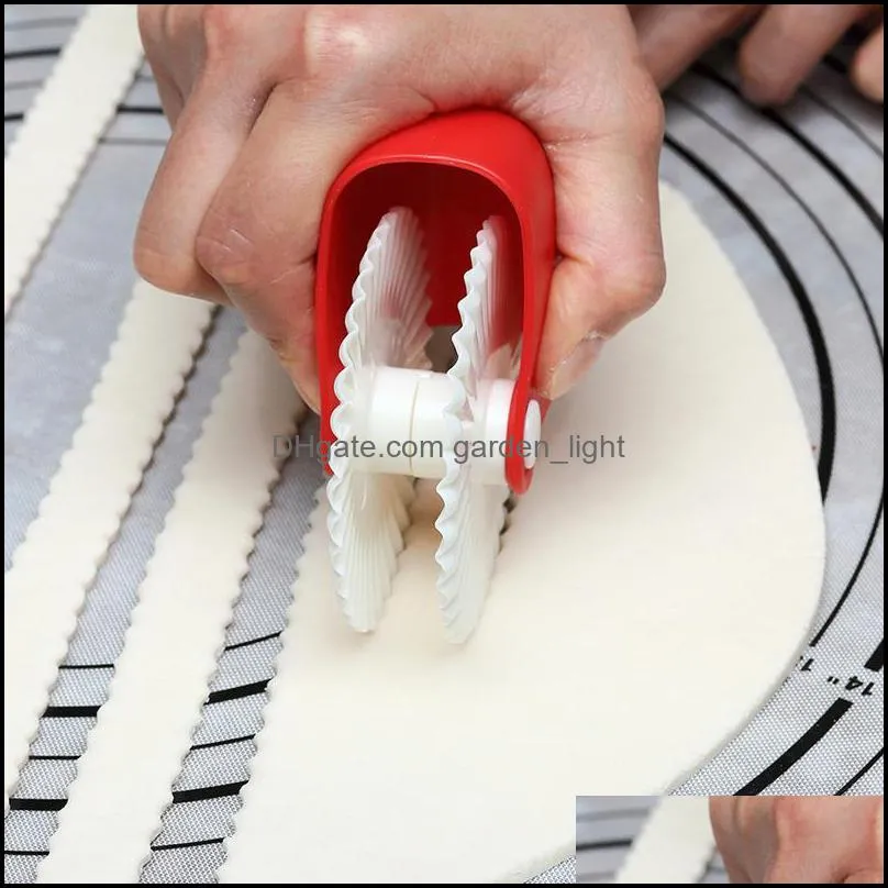 baking pastry tools dough lattice cutter pizza pie decoration gadget plastic roller wheel crust noodle roll fancy knife