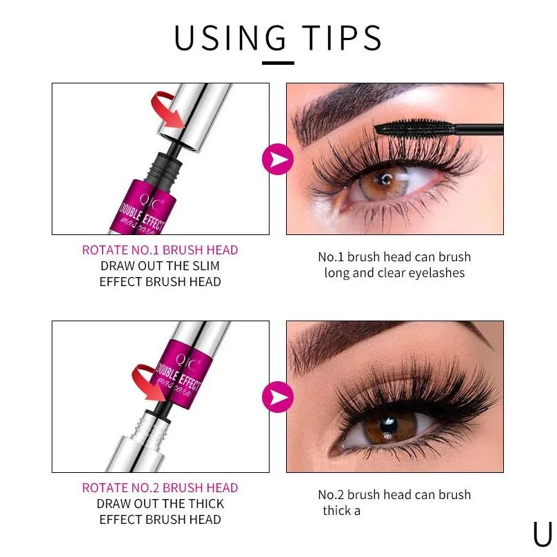 qic 3d mascara sexy double effect waterproof longlasting nonsmudge swatproof moisturizer no blooming slender curling thick and full eyelashes