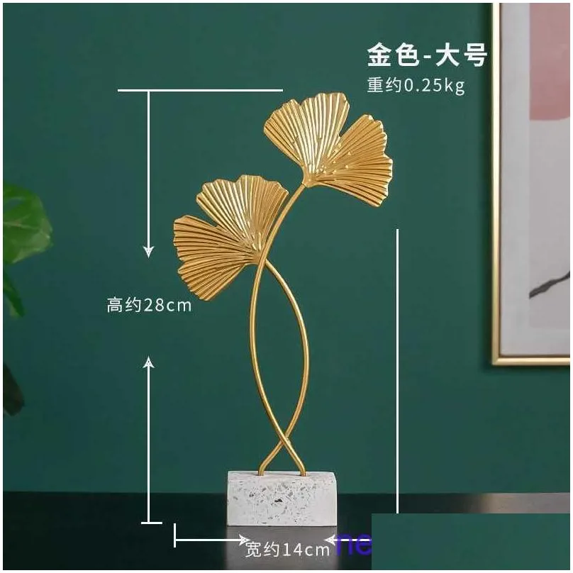 factory outlet ins iron ginkgo leaf jewelry decoration creativity home table wine cabinet metal crafts