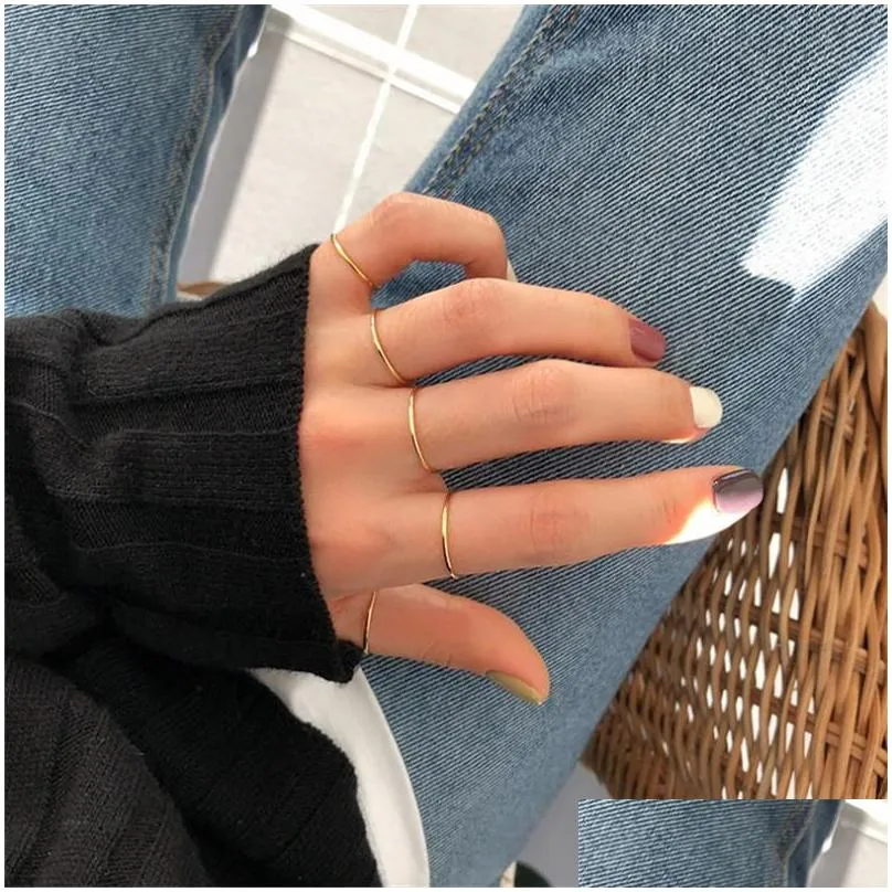 new simple style 925 sterling silver rings for women men stackable ring fine jewelry anillos bijoux femme