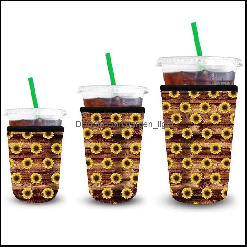 drinkware handle custom softball pattern iced coffee cup sleeves antidirty insulation cold keeping reusable and colds drinks cups