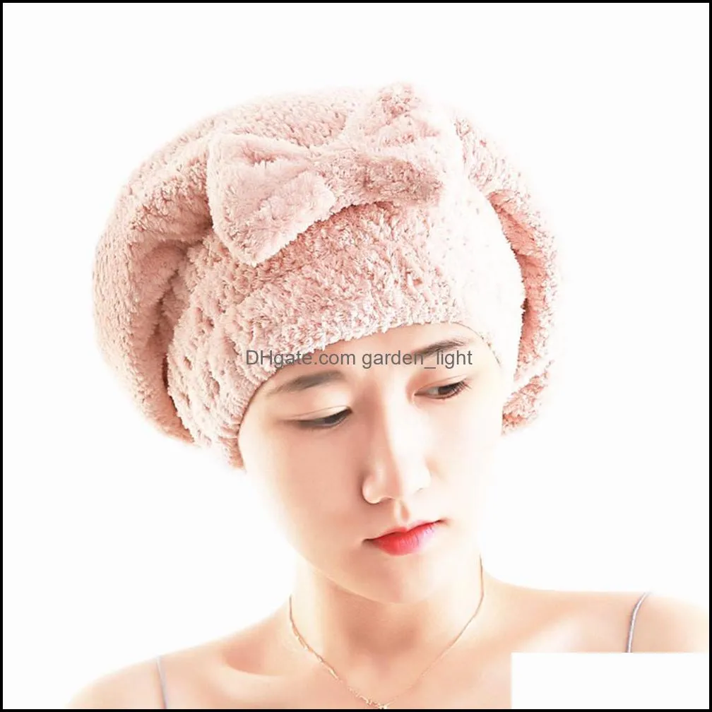 quick dry bath hair drying cap towel head wrap hat makeup cosmetics cap bathing tool a803 15