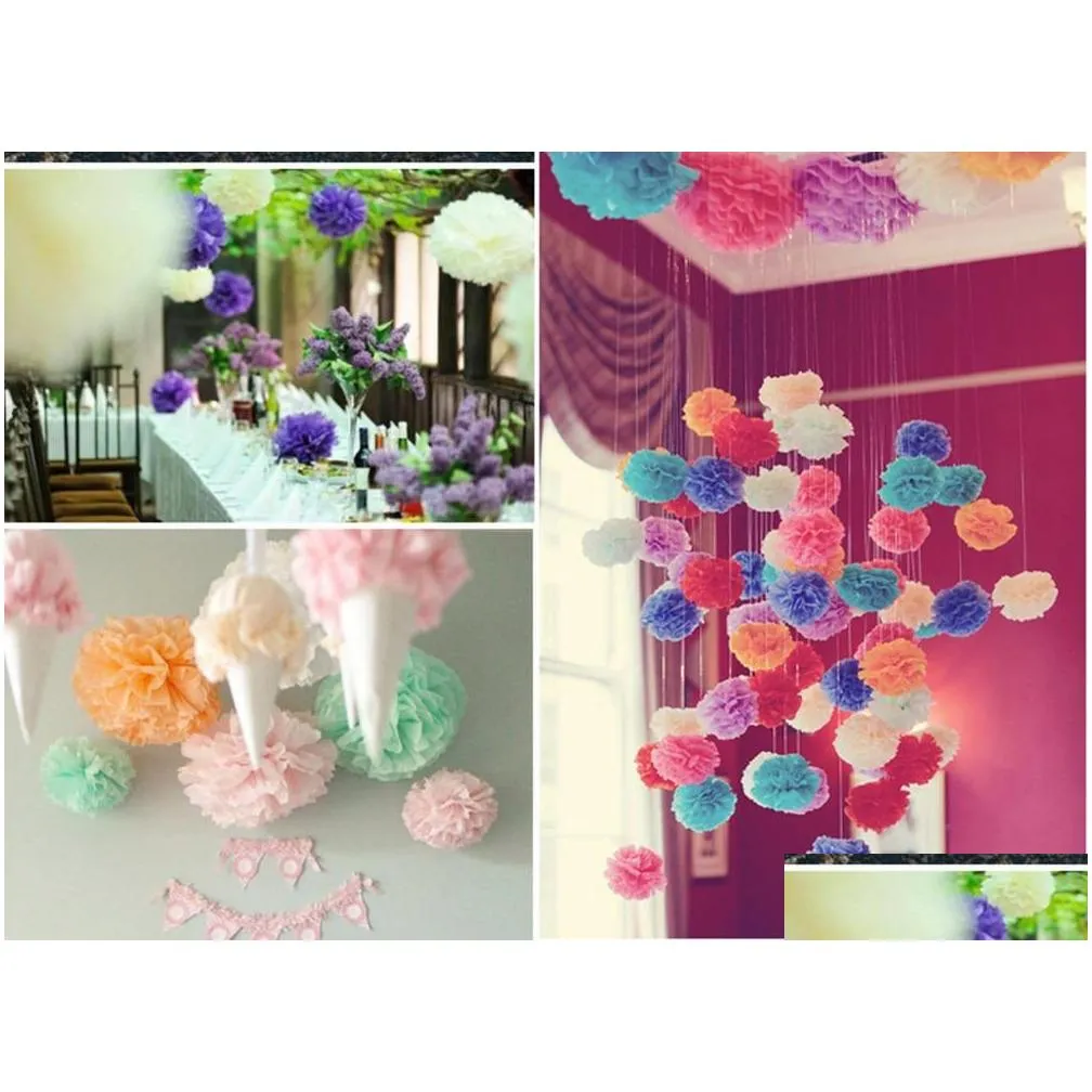 wholesaleypp craft 4 6 8 mixed wedding decorative props tissue paper pompoms pom poms balls wedding party home decor 30pcs