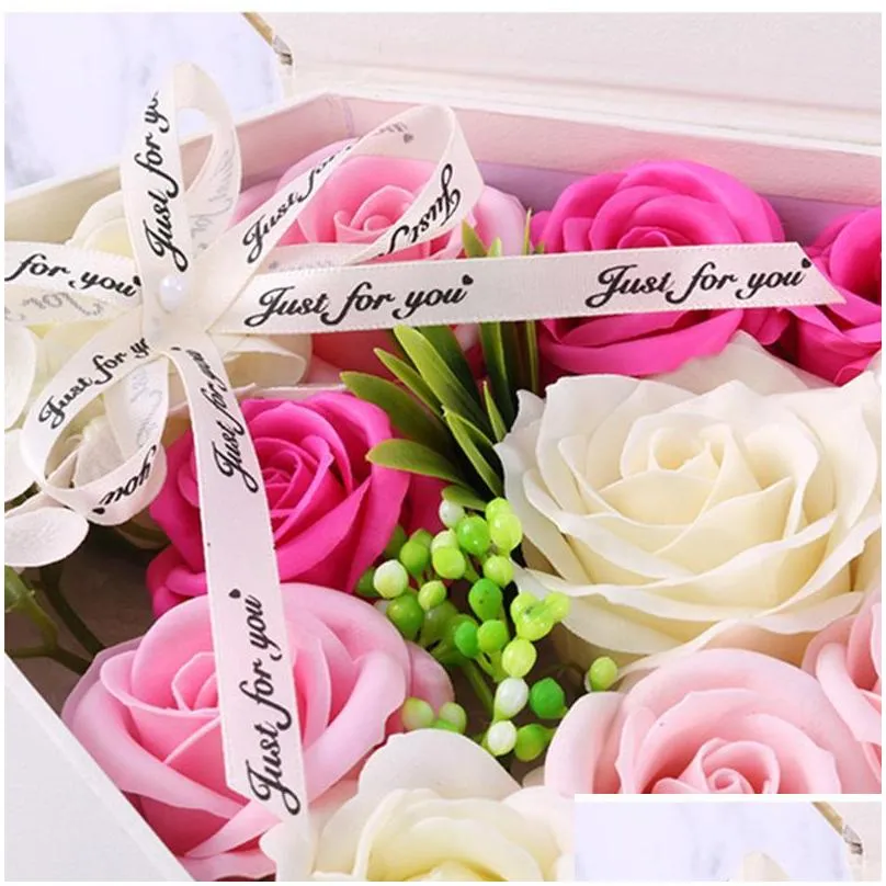 double drawer wedding valentines day girlfriend body soap flower party rose gift box romantic heart bath petal decoration