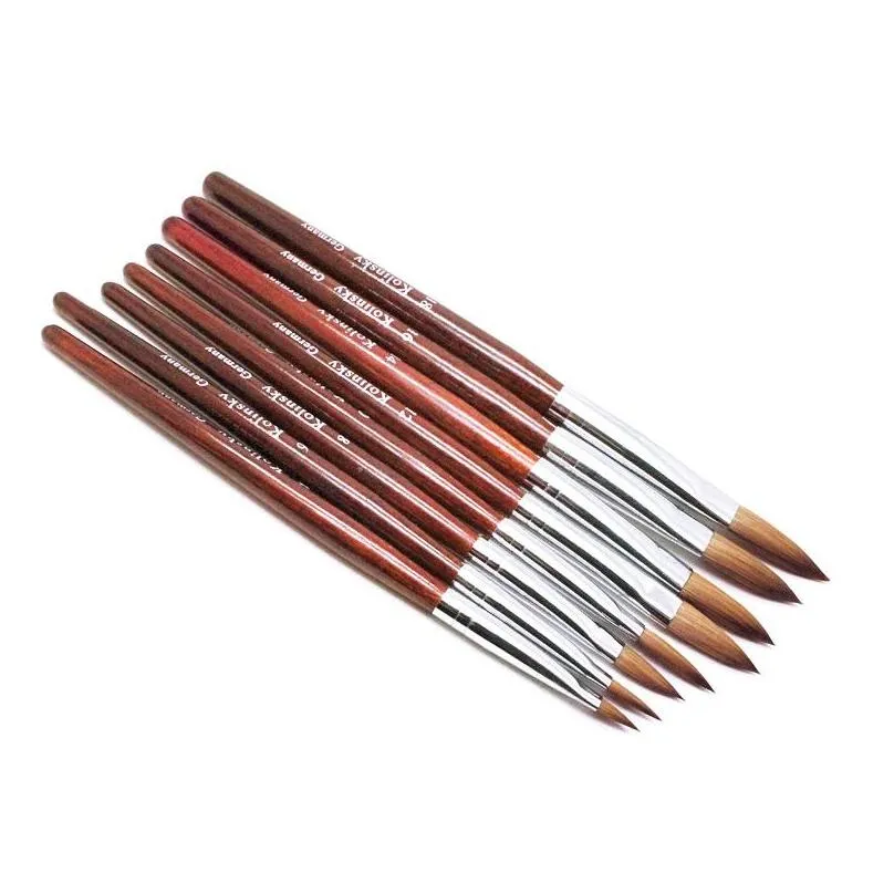 kads kolinsky sable pen red wood 121416182022 nail art brush for professional round head nail drawing tool