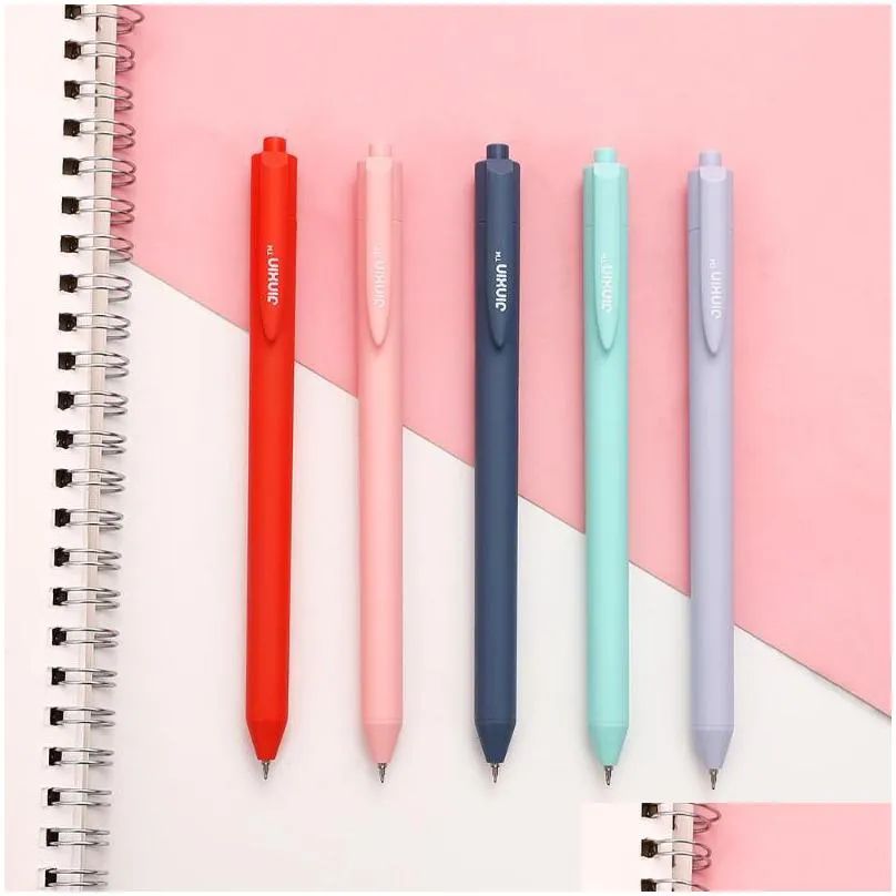 5pcs/set morandi gel pen 0.4mm needle press simple and quickdrying for students journal kawaii school supplies