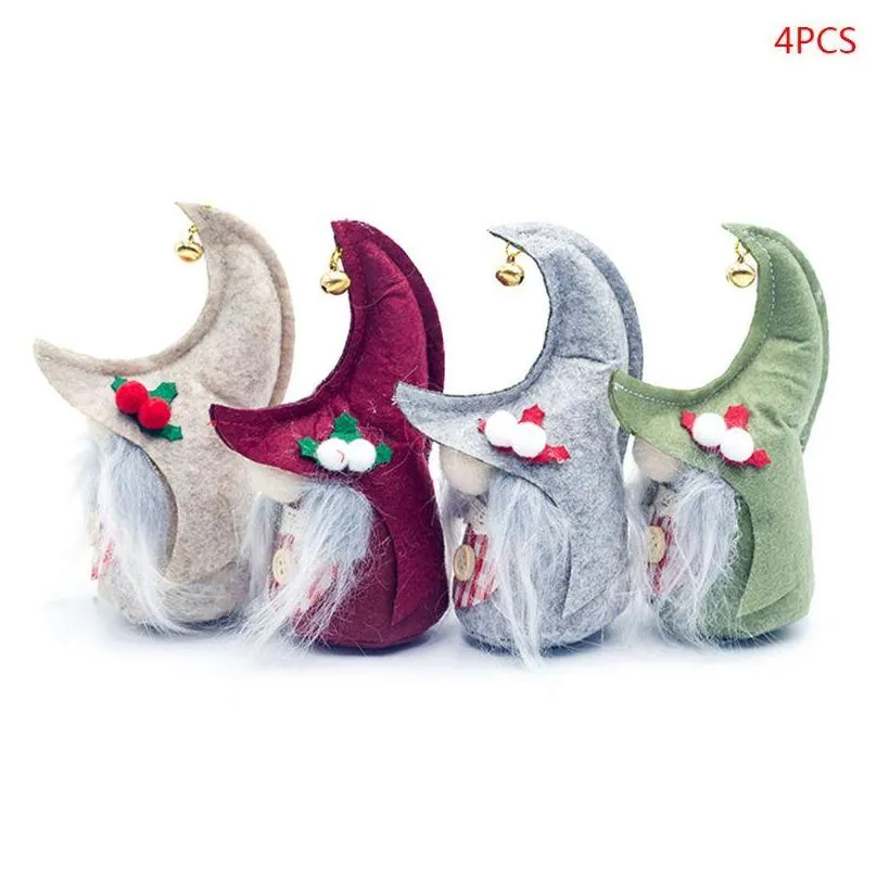 christmas decorations 4pcs/set tree decoration gnome tomte pendants hand craft doll hanging ornaments party favors gift m76d1