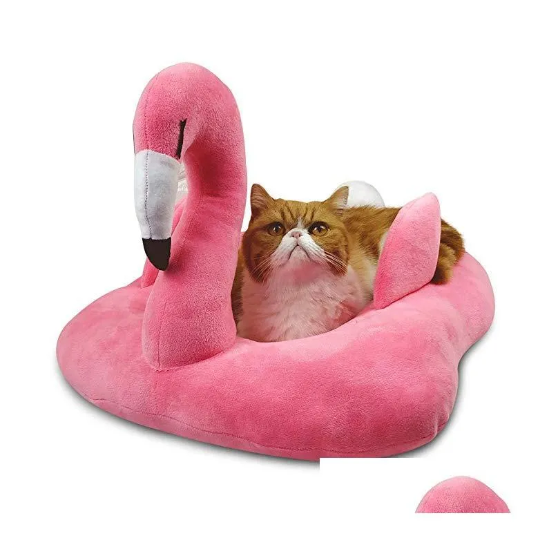adorable flamingo shaped 2 color pet cat bed house lovely kittens bed for small dog pets