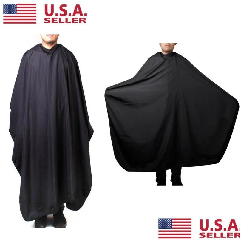 iron buckle round neck hairdressing cape salon barber hair cutting gown cover large 140 x 120cm black