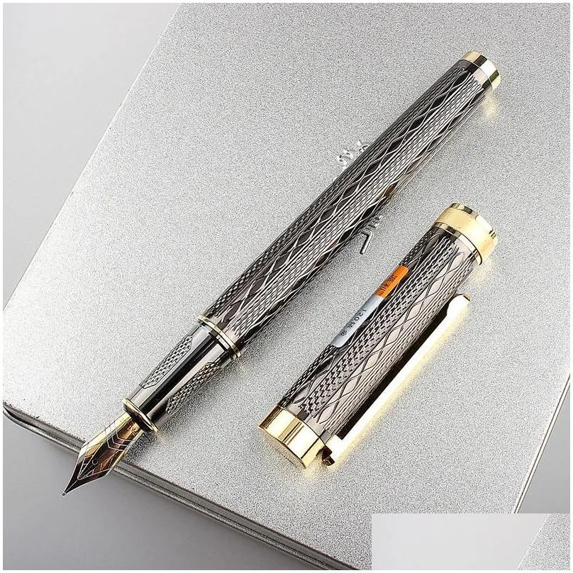 fountain pens 120 metallic gray pen 0.5 nib beautiful tree texture excellent writing business office