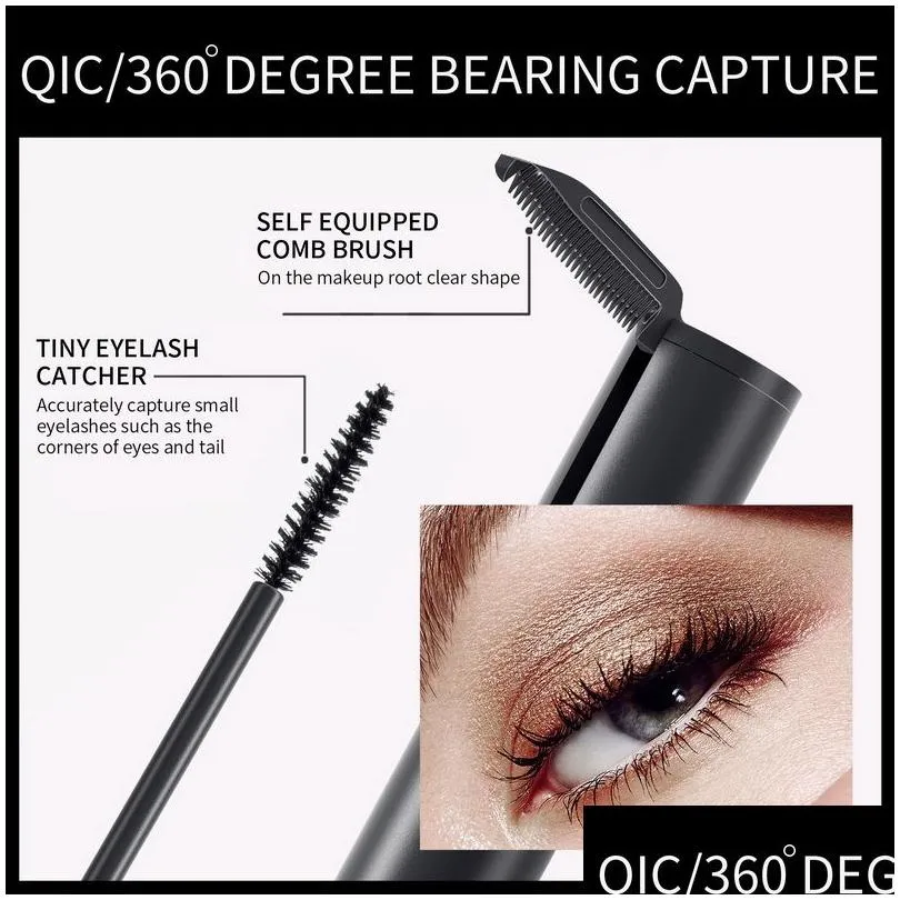 qic slender hold makeup mascara waterproof black mascaras for eye persistent frangible curly fine brushes headband comb 2.5mm with brush head make up