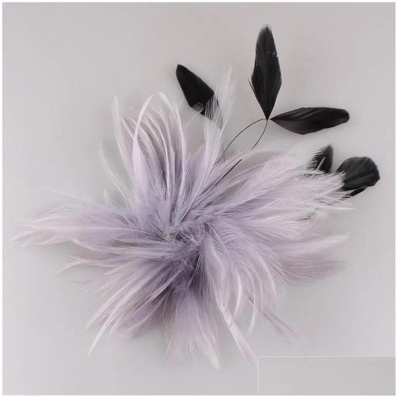 hair accessories feather flowers headwear clips nice fascinator elegant womens wedding brooches party hats high quality