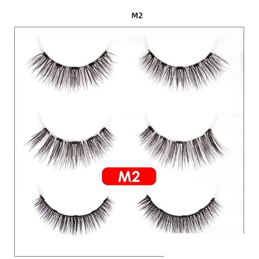 false eyelashes magnetic eyeliner eyelash suit 3paris lashes fluid eyelash with special tweezer tools makeup