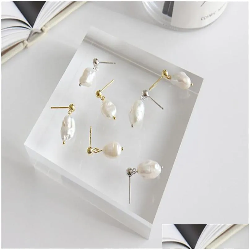 sterling silver 925 jewelry earrings simple baroque freshwater irregular pearl dangle earring for women girls gifts drop earring