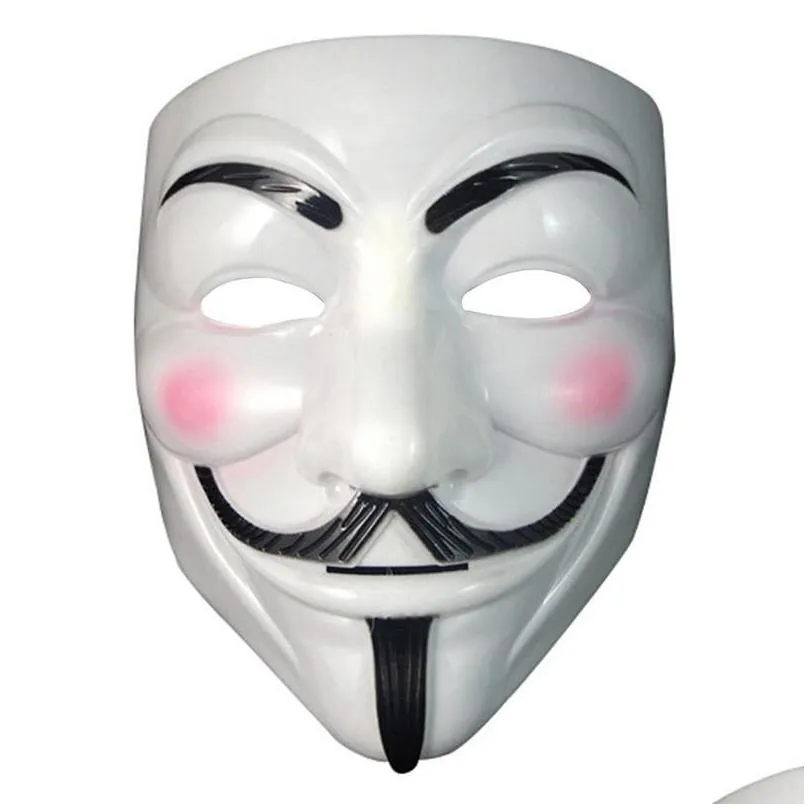50pcs v mask for vendetta yellow mask with eyeliner nostril anonymous guy fawkes fancy adult costume halloween mask