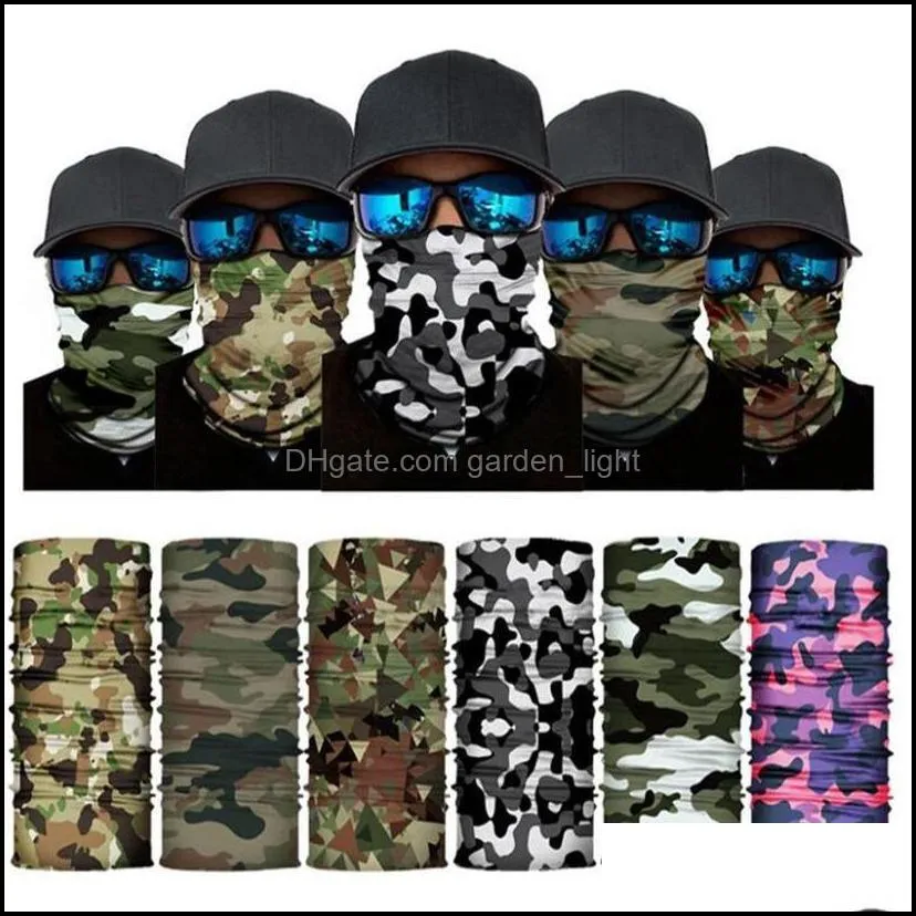 outdoor seamless magic scarf ski camo half face mask neck warmer headband turban cycling mask