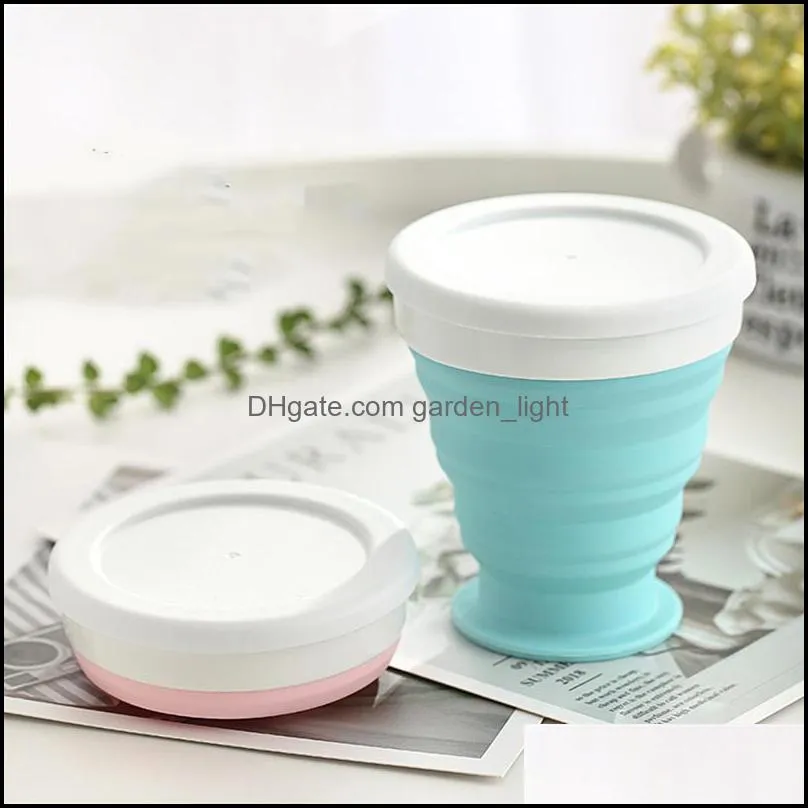 retractable silicone folding cup tumblers telescopic collapsible coffee cup outdoor water cup