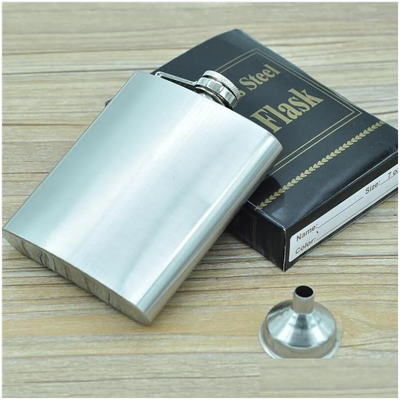 hip flasks stainless steel bottles men wine cups funnel 2 pieces set outdoor portable beer champagne bottle wy358 zwl1