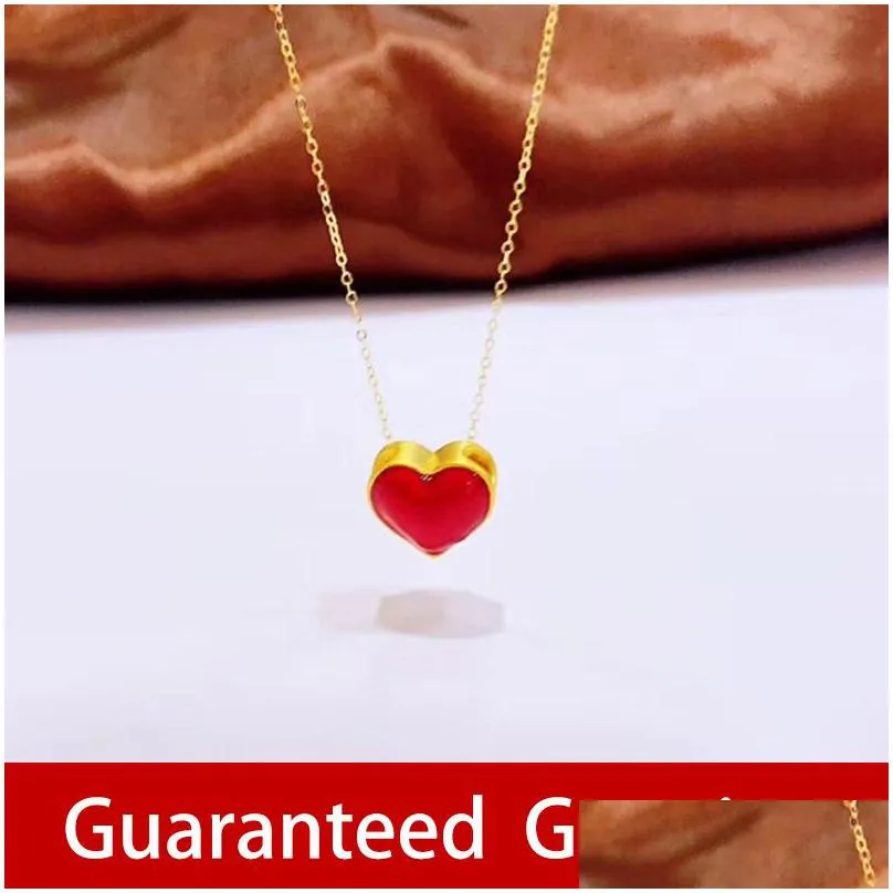 pendant necklaces nymph real 18k yellow gold pendant necklace for women solid au750 chain heart shape wedding gift 24k 999 fine jewelry d505