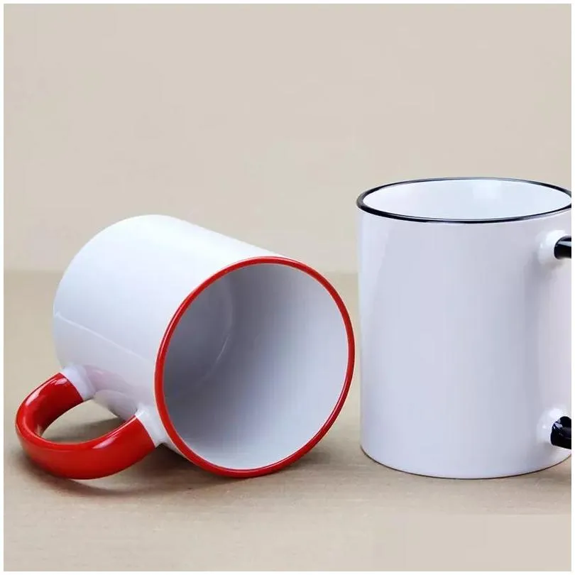 11 oz ceramic sublimation coffee mug porcelain blank white mugs blanks packed for tea milk latte cocoa