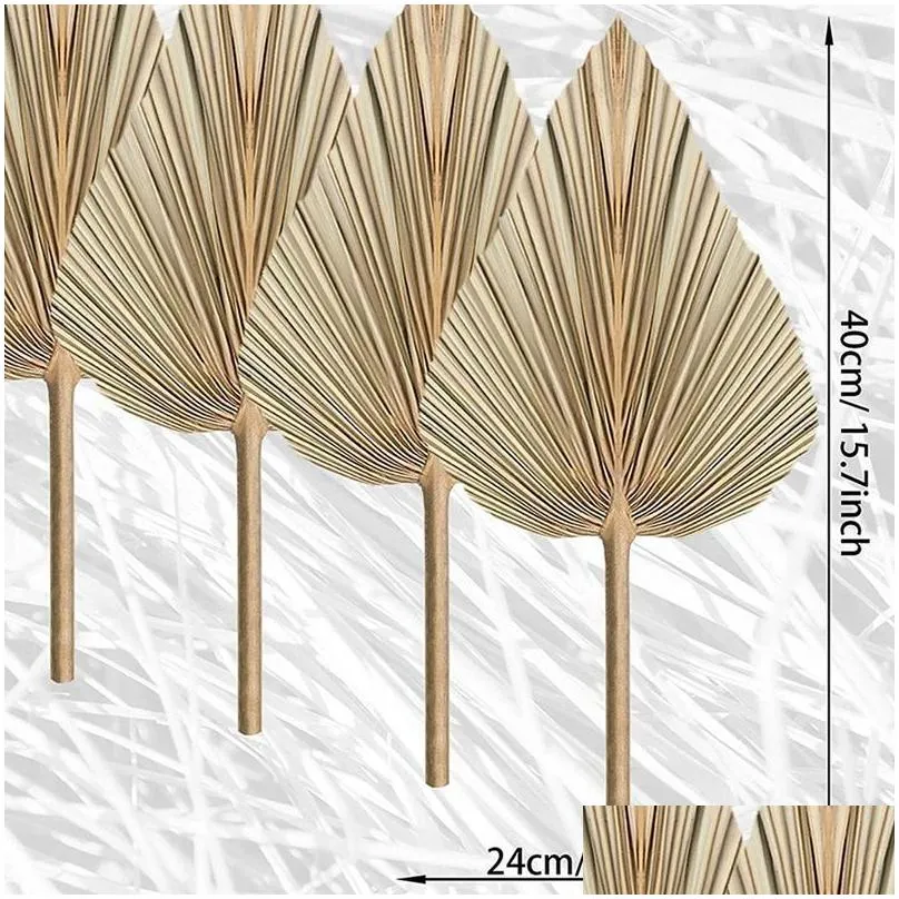 decorative flowers wreaths 4pcs dried palm leaves fans bohemian spears artificial plants tropical