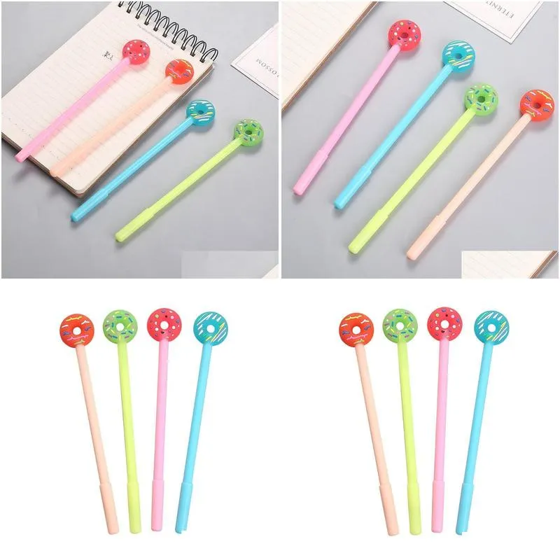 ballpoint pens 32pcs koreas little  and lovely donut neutral pen stationery learning office signature for writing gel