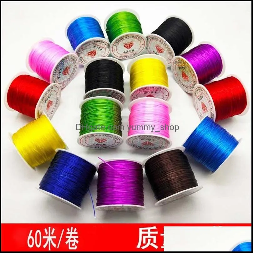 10/roll 1mm color flexible elastic crystal line rope cord for jewelry making beading bracelet wire fishing thread rope 1385 q2